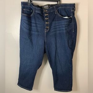 Torrid Buttonfly Sky High Skinny Crop Denim Jeans
